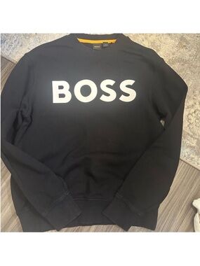 Boss Black Crewneck Sweatshirt with White Logo